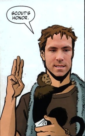 Yorick Brown with Ryan Reynolds Face