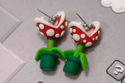 Super Mario Bros. Piranha Plant Earrings